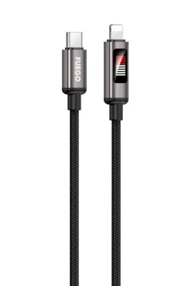 KABELL PER MOBILE FUEGO BRAIDED FG172 TYPE-C/TYPE-C BLACK