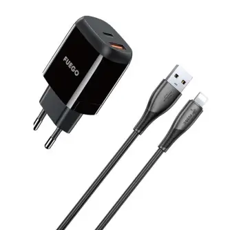 MBUSHES FUEGO TYPE-C/USB-A+LIGHTNING CABLE FGL20W BLACK