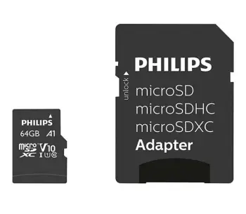 KARTE MEMORIE PHILIPS MICROSDXC FM64MP45B 64GB + SD ADAPTER
