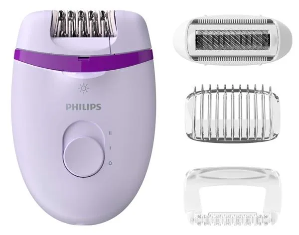 Epilator Philips Satinelle Essential BRE275/00, me tela, dritë Opti light, i bardhë - 1