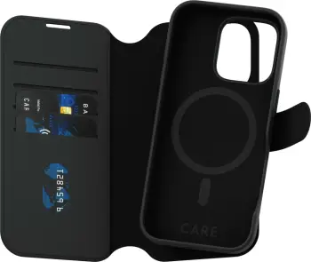 Mbështjellës PanzerGlass CARE Case Feature Tango 2-in-1 Wallet për iPhone 16 Pro, i zi