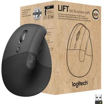 Maus, Logitech, Lift Vertical Business 910-006495, pa kabllo, i zi