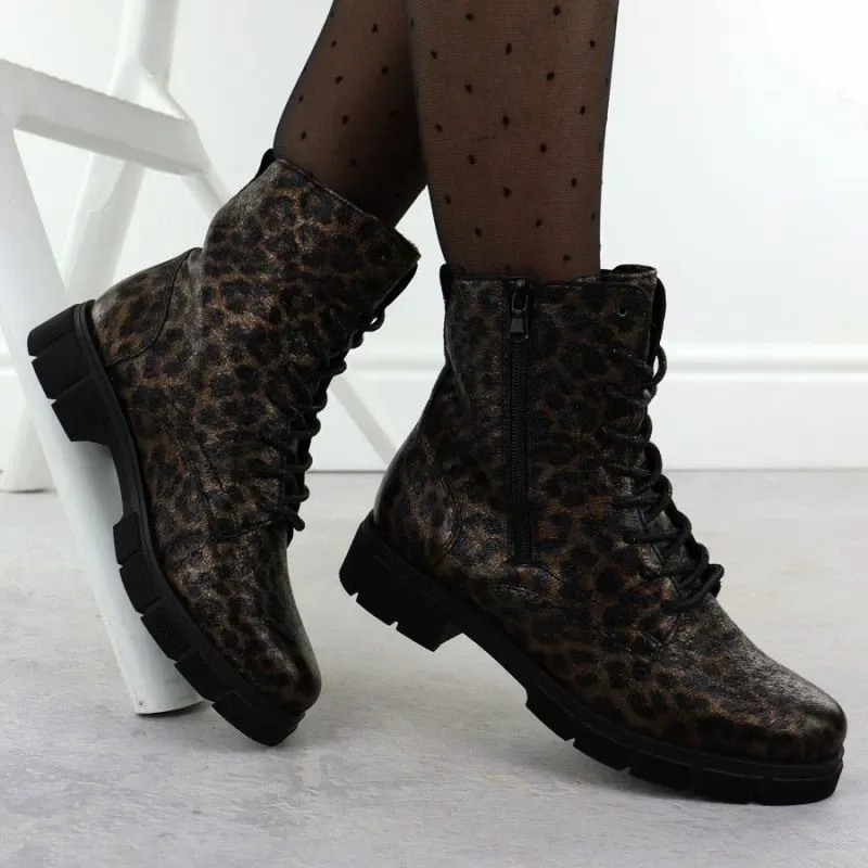 Çizme femra Rieker Remonte D2S72-90, leopard kafe - 5