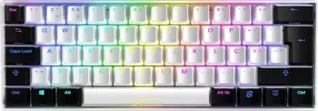 Tastierë mekanike SHARKOON SKILLER SGK50 S4, 60%, Kailh Red, RGB, e bardhë/zezë