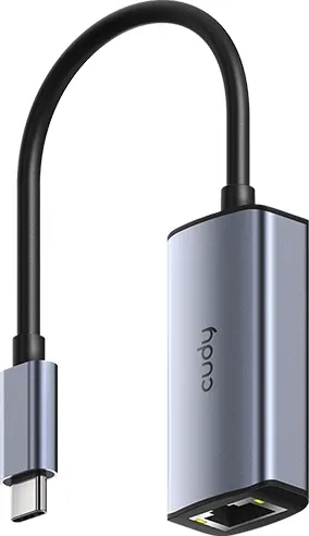 Adapter USB-C në Ethernet 2.5 Gbps, 10/100/1000/2500 Mbps, Plug and Play, Gri - 1