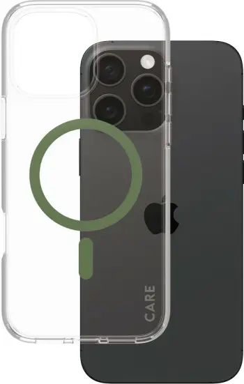 Mbështjellës PanzerGlass CARE Case Flagship MagSAFE për iPhone 16 Pro Max, transparent, green