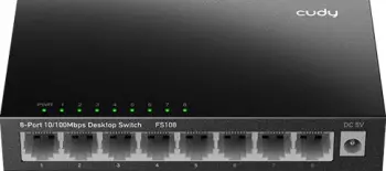 Switch Cudy FS108, 8 porta, Fast Ethernet, kasë metalike, i zi