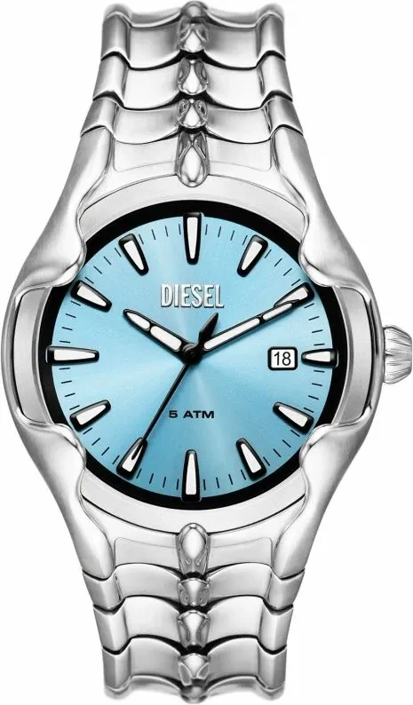Orë dore për meshkuj DIESEL, argjendtë/blu - 1