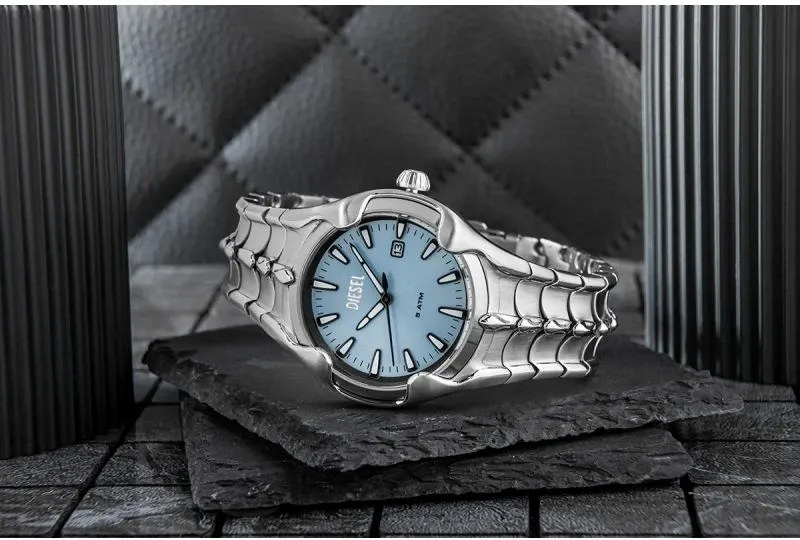 Orë dore për meshkuj DIESEL, argjendtë/blu - 5