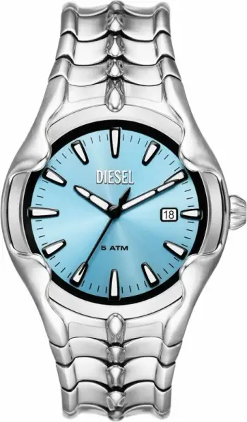 Orë dore për meshkuj DIESEL, argjendtë/blu