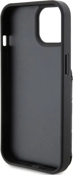 Mbështjellës Karl Lagerfeld Saffiano Cardslots & Stand Monogram Ikonik Patch për iPhone 15, i zi - 7