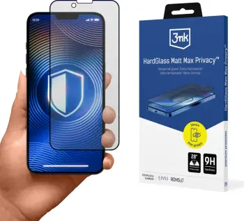 Xham i temperuar mbrojtës 3mk HardGlass Matt Max Privacy për iPhone 13/13 Pro/14, mat, privatësi