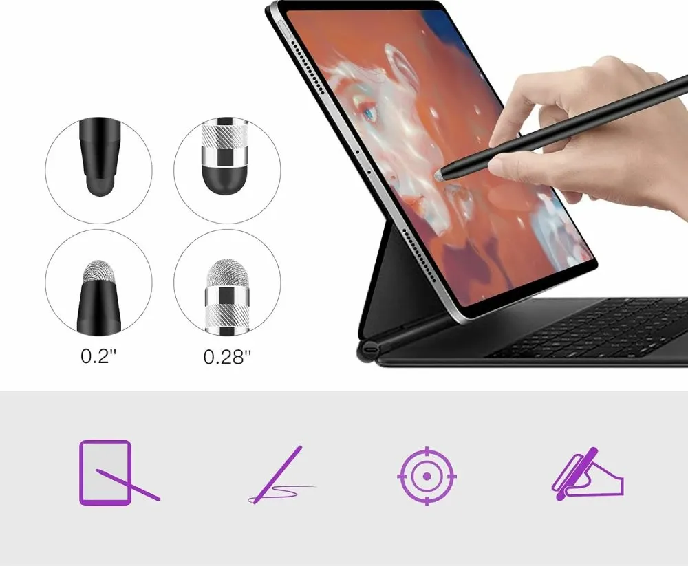 Stylus Tech-Protect USP100 për tabletë dhe smartphone, 4 maja, Vjollcë - 5