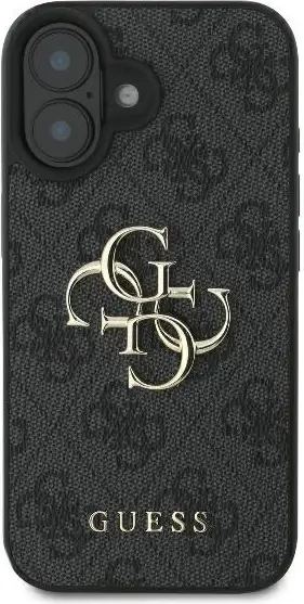 Mbështjellës Guess 4G Big Logo për iPhone 16, 6.1", i zi
