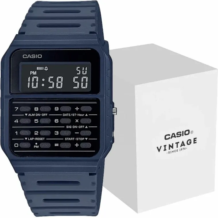 Orë dore CASIO për meshkuj, navy blue - 1