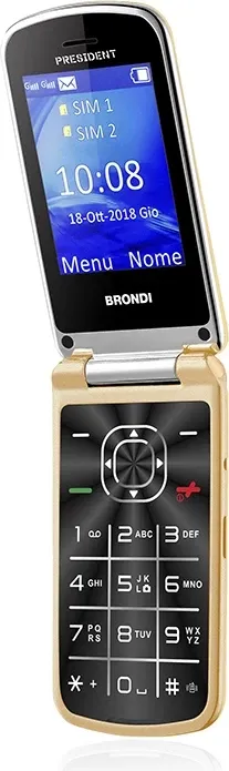 Celular Brondi President Gold DS, Dual SIM, 3.0 inç, i artë - 1