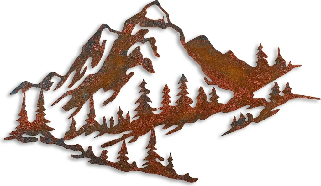 Aksesor dekorativ metalik për mur, Wallity, mal, shumëngjyrësh, 70x40cm - 6