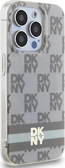 Mbështjellës DKNY IML Checkered Mono Pattern & Printed Stripes MagSafe për iPhone 13 Pro/13, Bezhe - 4