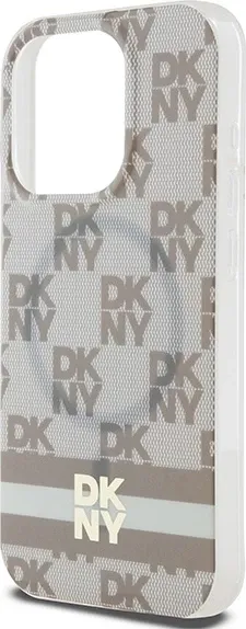 Mbështjellës DKNY IML Checkered Mono Pattern & Printed Stripes MagSafe për iPhone 13 Pro/13, Bezhe - 6