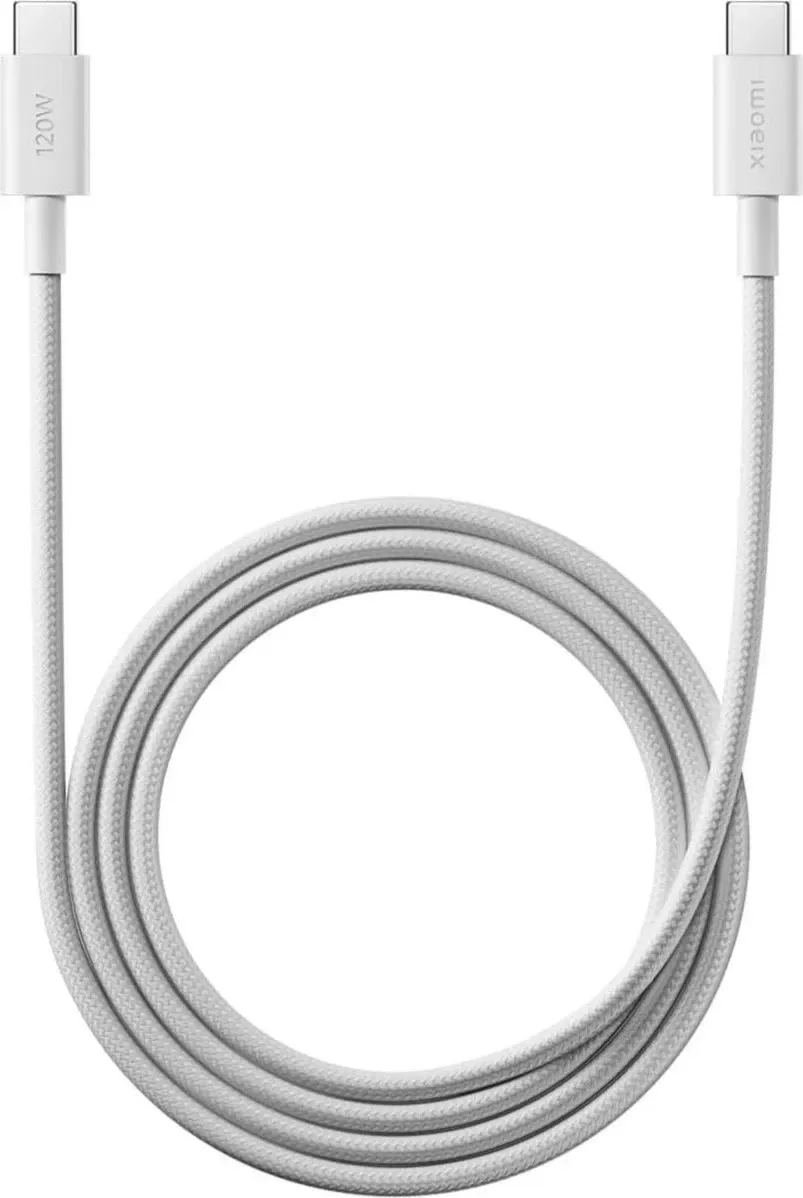 Kabllo USB-C në USB-C Xiaomi 6A, 120W, 1m, bardhë - 1