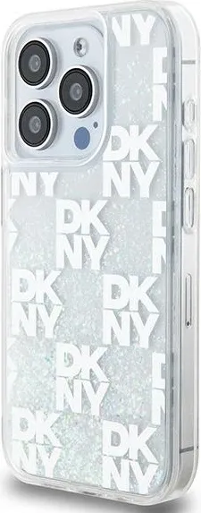 Mbështjellës DKNY Liquid Glitter Multilogo për iPhone 15 Pro, i bardhë - 2