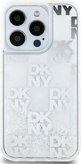 Mbështjellës DKNY Liquid Glitter Multilogo për iPhone 15 Pro, i bardhë - 3