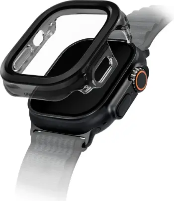 Mbështjellës UNIQ Voute për Apple Watch Ultra 49mm, xham i temperuar, zi