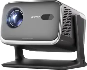 Projektor mini Aurzen BOOM mini, Full HD 1080p, Google TV, 500 ANSI, 20W Dolby Audio, 2GB/16GB, set me çantë, gri/e zezë