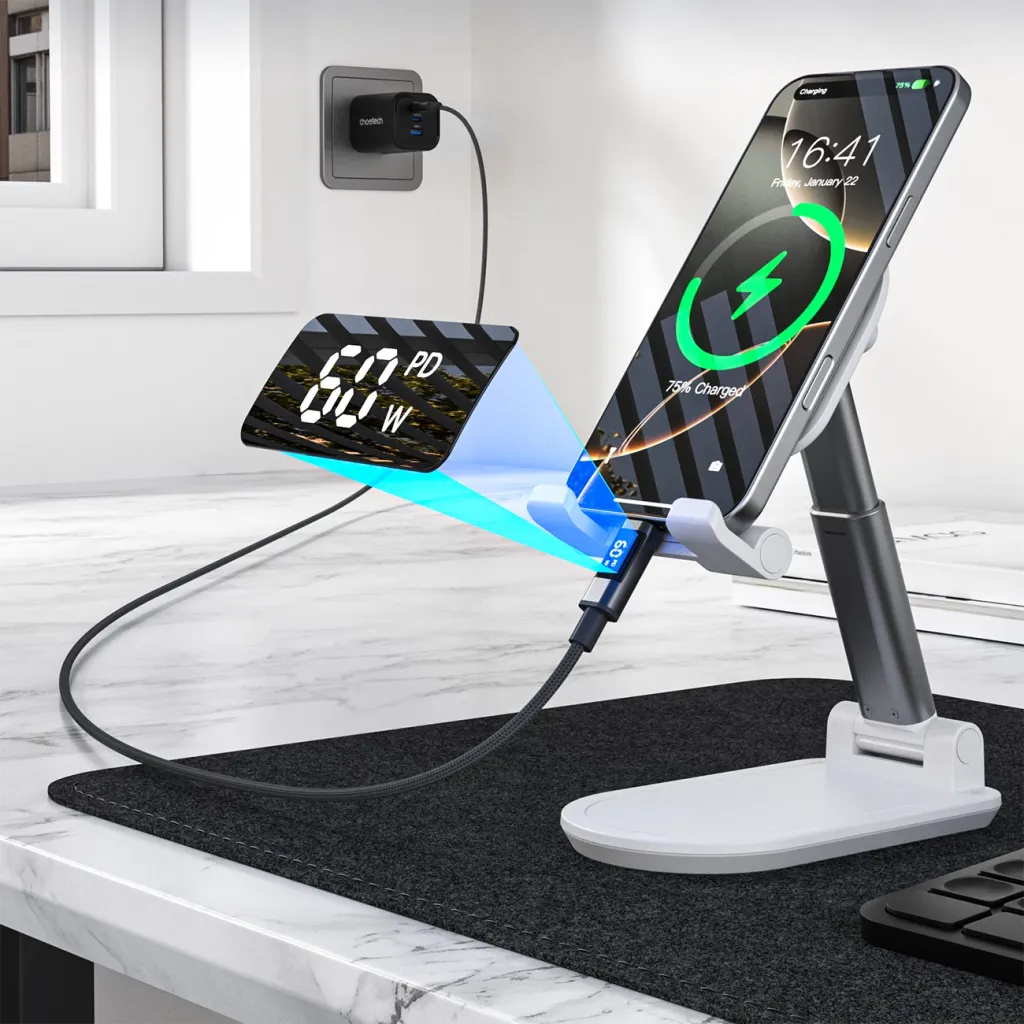Kabllo USB-C në USB-C Choetech XCC-1068 PD 60W 1.2 m me display, e zezë - 5