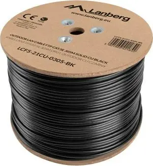 Kabllo rrjeti Lanberg, LCF5-21CU-0305-BK, 305m, Cat5e F/UTP (FTP), i zi