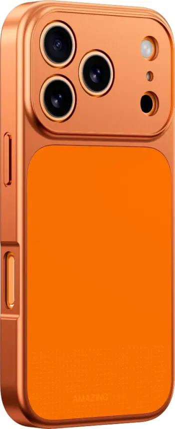 Mbështjellës, AmazingThing, Minimal Mag Full Cover për iPhone 17 Pro Max, MagSafe, rezistencë rënie 3 m, nano-titanium, portokalli