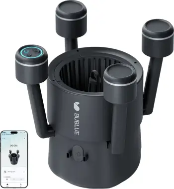 Robot pastrues pishine Bublue F10, deri 50 m², 180 min, kosh filtri 5 L, kontroll me aplikacion, gri e errët, set me aksesorë
