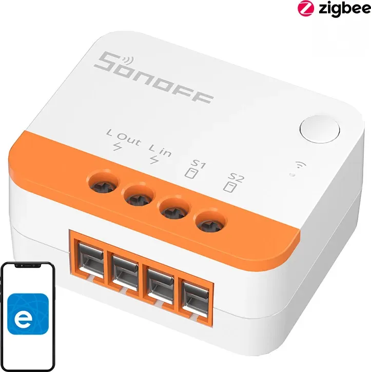 Switch smart Sonoff ZBMINIL2 ZigBee 3.0 mini 6A 100-240V bardhë/portokalli - 1