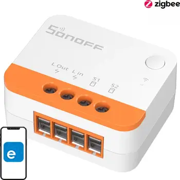 Switch smart Sonoff ZBMINIL2 ZigBee 3.0 mini 6A 100-240V bardhë/portokalli