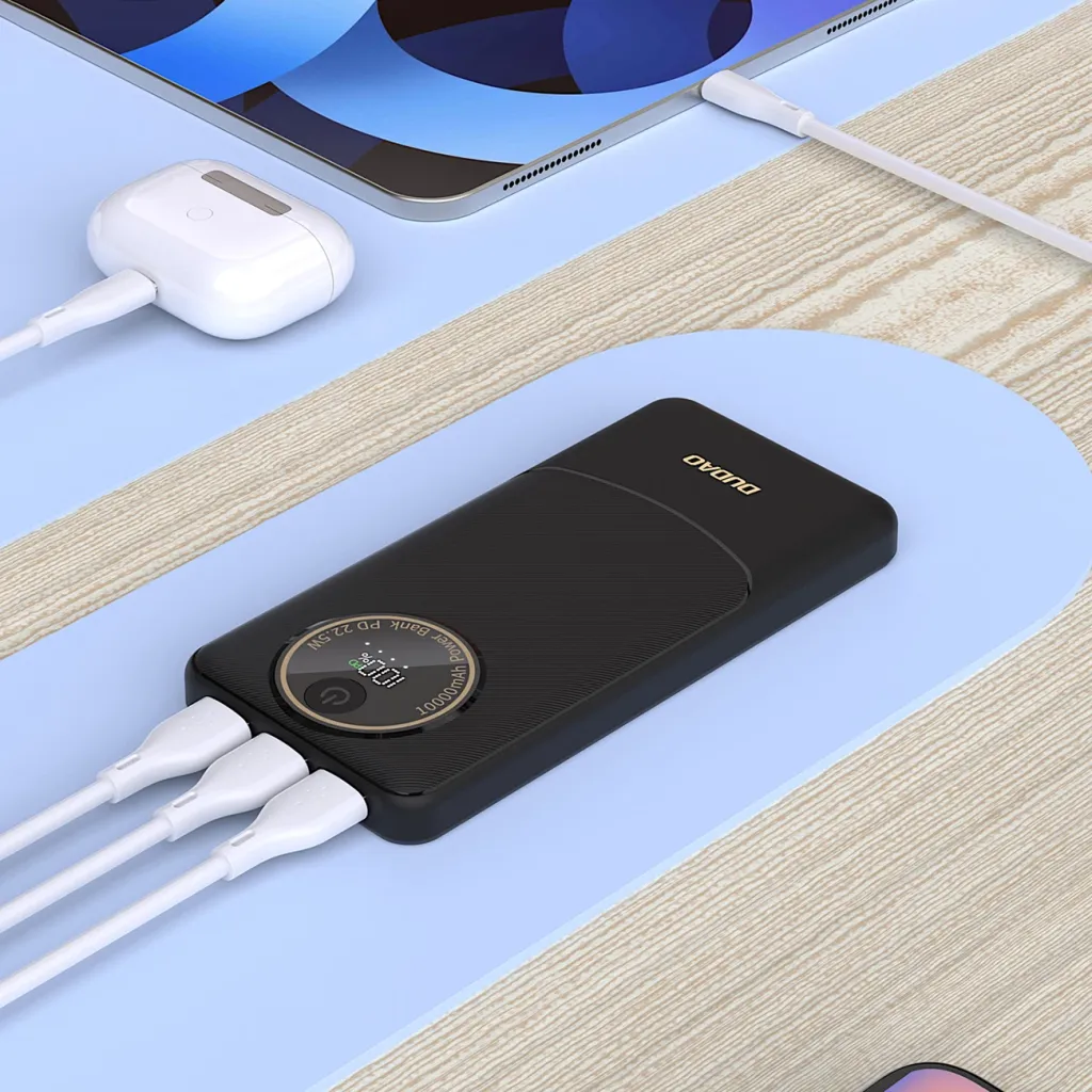 Bateri e jashtme Dudao K12Pro 20000mAh 22.5W PD, 2x USB-A + USB-C, e zezë - 4