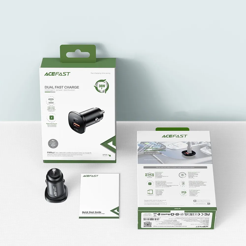 Karikues veture ACEFAST A13, 38W, USB C PD 20W USB A QC 18W, i zi - 6