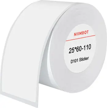 Etiketa termike ngjitëse, Niimbot, T25*60-110, 25x60 mm, për D101, e bardhë, 110 copë
