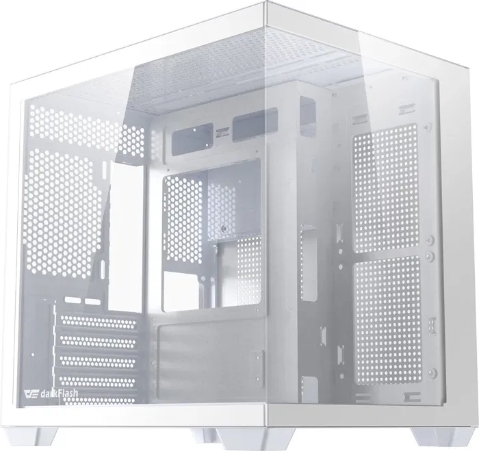 Kasë DarkFlash B275 Mini Tower për M-ATX/ITX, tempered glass, pa ventilatorë, e bardhë - 1