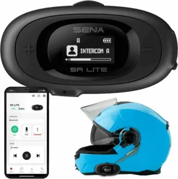 Sistem komunikimi motoçiklete Sena 5R LITE, Bluetooth, interkom për helmetë, i zi