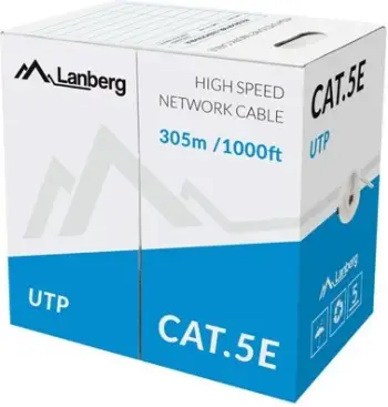 Kabllo rrjeti, Lanberg LCU5-11CC-0305-S, Cat5e U/UTP, 305m
