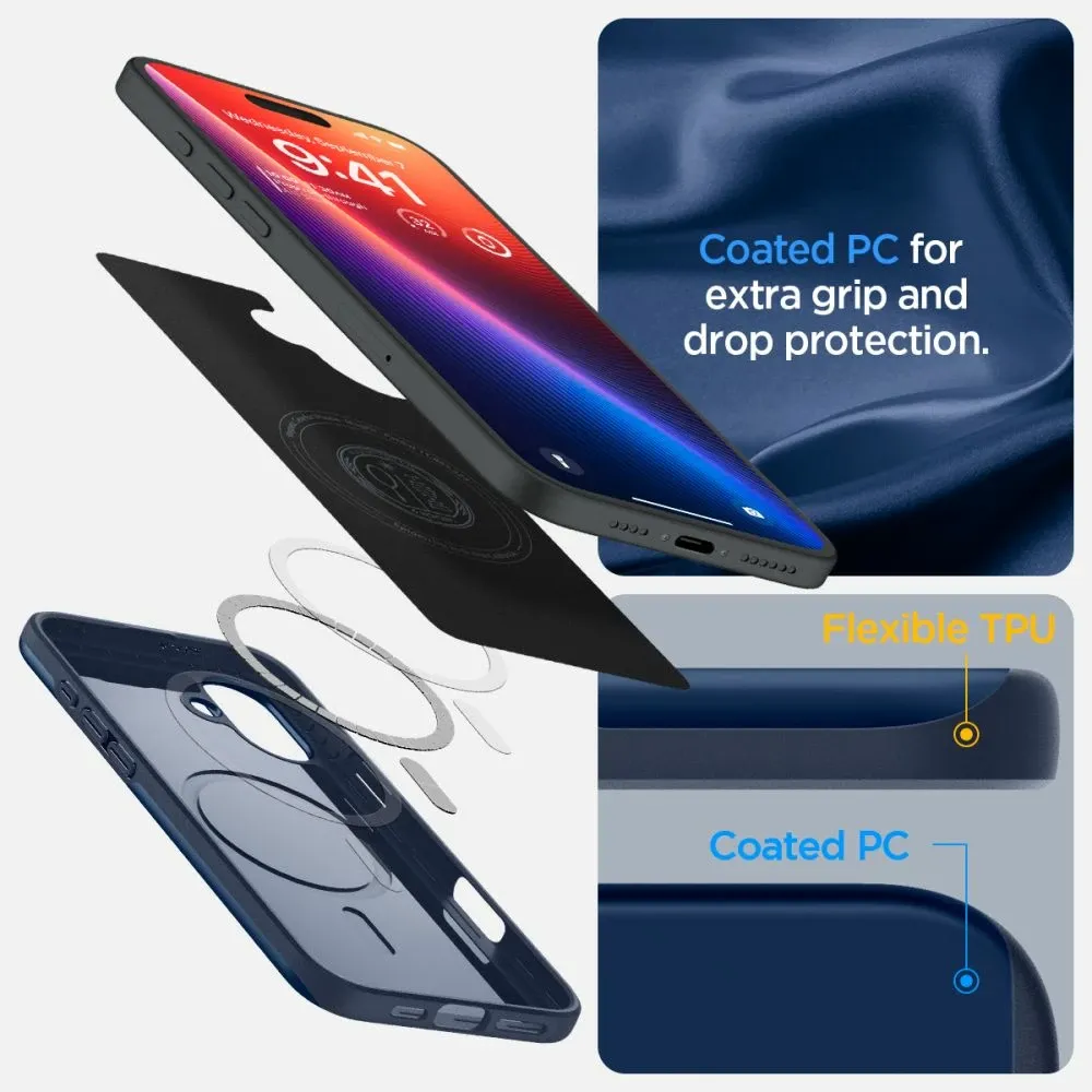 Mbështjellës Spigen Thin Fit MagSafe për iPhone 16, Kaltër - 11