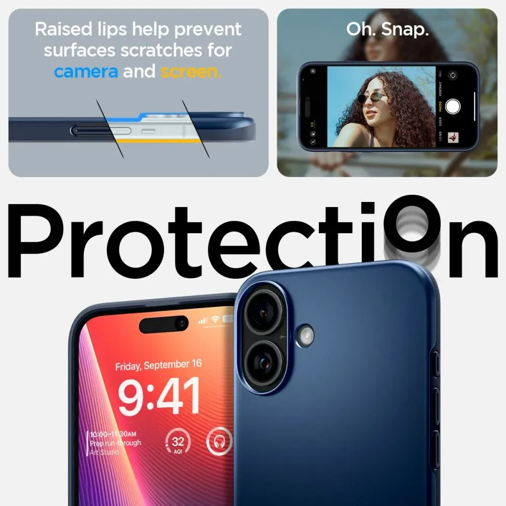 Mbështjellës Spigen Thin Fit MagSafe për iPhone 16, Kaltër - 12