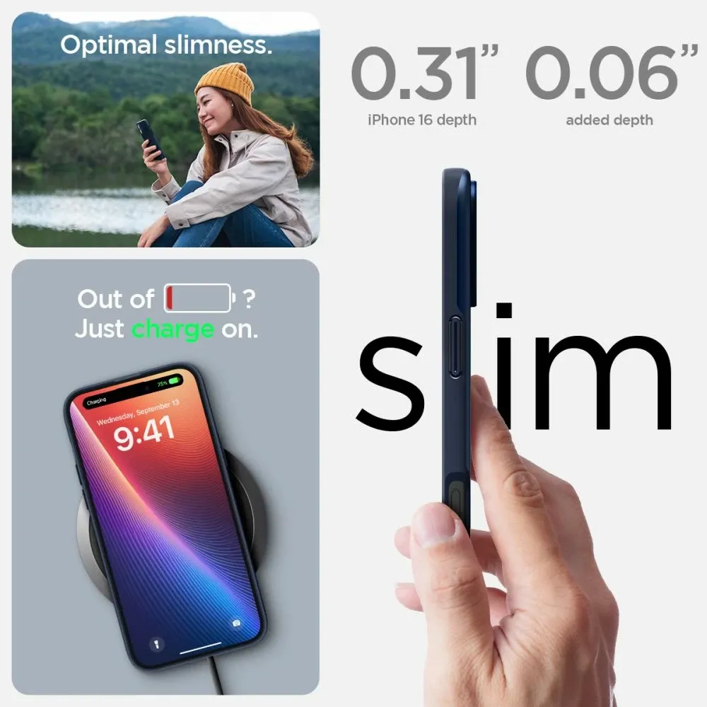 Mbështjellës Spigen Thin Fit MagSafe për iPhone 16, Kaltër - 13