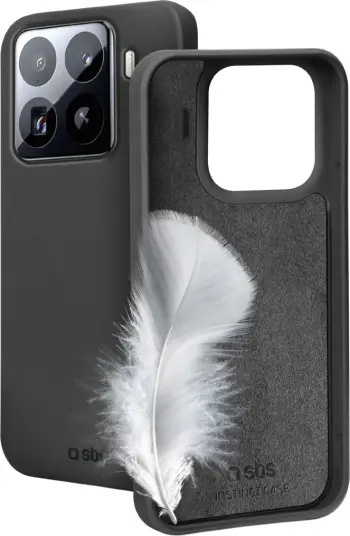 Mbështjellës SBS Instinct për Xiaomi 15 Pro, 20 g, TPU me brendësi mikrofibër, kompatibil me karikim pa kabllo, i zi, paketim kuti