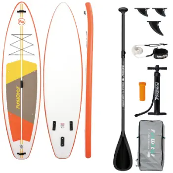 Dërrasë SUP inflatuese FunWater SUPFW69B 335 x 84 x 15 cm, me komplet aksesorësh, portokalli-bardhë