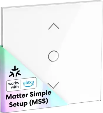 Switch smart WiFi për roleta/zbardhues, Meross MRS100MA-EU, Matter, 100–240V, 400W, e bardhë