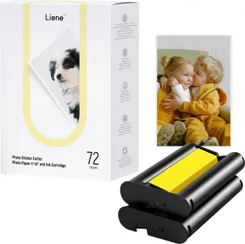 Letër foto ngjitëse Liene PixCut 4x6\" për PixCut S1, 72 fletë + 2 fishekë boje
