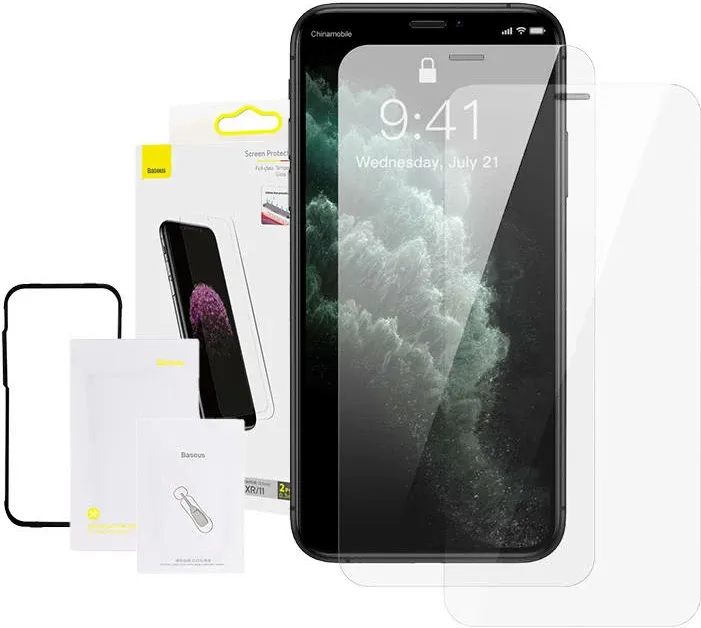 Xham i temperuar Baseus SGBL060202 0.3mm për iPhone XR/11 6.1\", i zi, 2 copë - 1