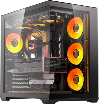 Kasë DarkFlash C280 midi tower me 7 ventilatorë, e zezë