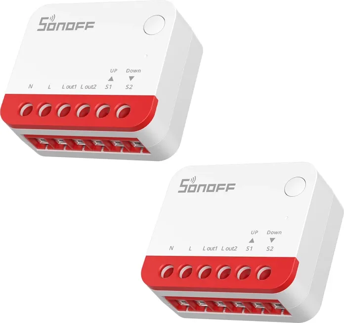 Switch ZigBee për roleta Sonoff MINI-ZBRBS, Zigbee 3.0, 100-240V, 2 copë, bardhë/kuqe - 1